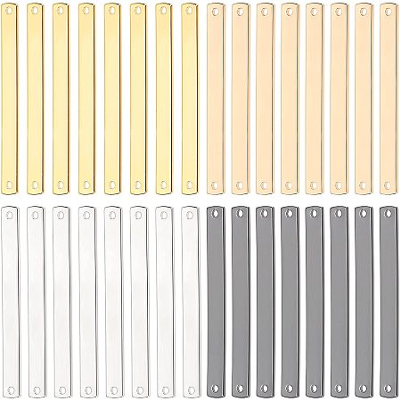 Pandahall Elite 32pcs 4 Colors Brass Blank Bar 1.57
