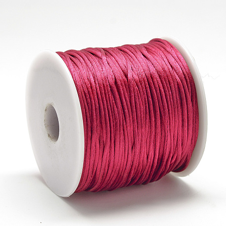 Honeyhandy Nylon Thread, Rattail Satin Cord, Cerise, about 1mm, about 76.55 yards(70m)/roll