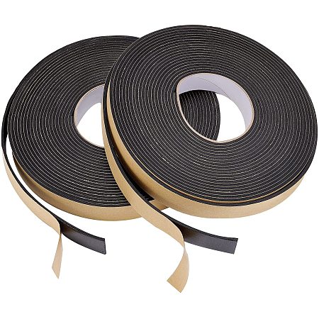 SUPERFINDINGS 2 Rolls Total 65.6 Feet Single-Sided Adhesive EVA Seal Foam Strip 0.98Inch Width Foam Insulation Tape with Strong Adhesive Soundproofing Sealing Tape for Doors and Windows Insulation