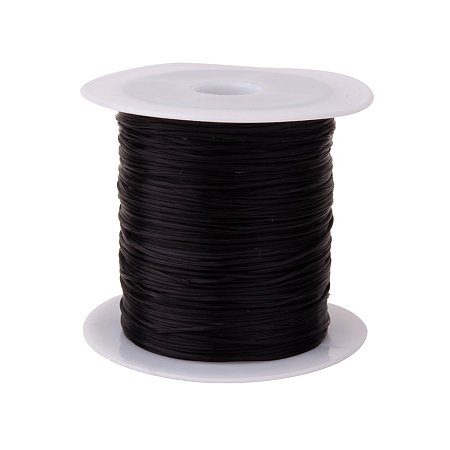 ARRICRAFT 0.8mm Elastic Stretch Polyester Jewelry Bracelet Crystal String Cord 10m Roll (Black)