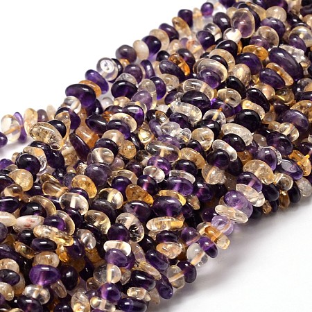 ARRICRAFT Natural Ametrine Chip Beads Strands, 4~14x4~12mm, Hole: 1mm; about 15.3 inches~16.1 inches