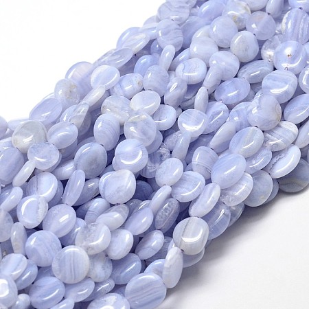 Nbeads Natural Blue Lace Agate Gemstone Nuggets Bead Strands, 9~12x8~13x5~7mm, Hole: 1mm; about 15.3