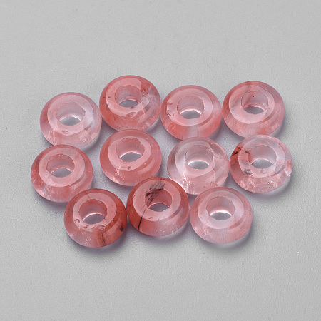 Honeyhandy Cherry Quartz Glass Beads, Rondelle, 10.5x4.5mm, Hole: 4mm