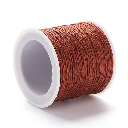 Honeyhandy Braided Nylon Thread, DIY Material for Jewelry Making, Saddle Brown, 0.8mm, 100yards/roll