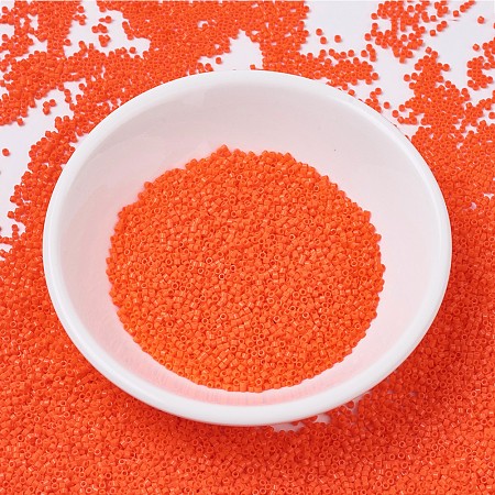 MIYUKI® Delica Beads, Japanese Seed Beads, 11/0, (DB0722) Opaque Orange, 1.3x1.6mm, Hole: 0.8mm; about 2000pcs/10g
