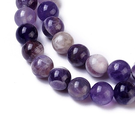 Olycraft Natural Amethyst Beads Strands, Round, 8mm, Hole: 1.2mm; about 50pcs/Strand, 15.94 inches(40.5cm)