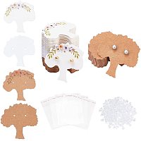 Pandahall Elite 120pcs Cardboard Jewelry Display Card 4 Styles Tree Earrings Display Tags Ear Stud Card Holder with 120pcs Self-sealing OPP Bags 200pcs Earring Backs for Personal Business Jewelry Display