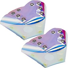 GORGECRAFT 2Pcs Roller Skate Toe Guards Iridescent Ice Hockey Skate Accessories Holographic Toe Cap Guard Protectors Roller Skate Derby Speed with Iron Finding for Professional Quad Roller