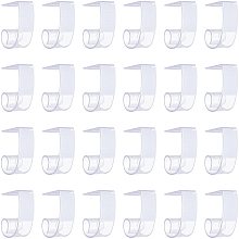 NBEADS 24 Pcs Table Cover Tablecloth Clips, Plastic Table Skirting Clips Clear Table Cover Cloth Clamps with Hook and Loop at The Back Side for Indoor Outdoor Party Picnic Wedding