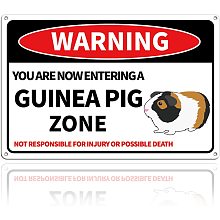 GLOBLELAND Warning You are Now Entering A Guinea Pig Zone Sign, 8x12 inches 40 Mil Aluminum Danger Sign Funny Gag Gifts for Window, Office, Bedroom Decor, UV Protected and Waterproof