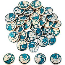 OLYCRAFT 32Pcs Moon & Star Shank Buttons 7.5mm 8mm Flat Round Alloy Enamel Buttons with 2mm Hole Metal Blazer Button Set Craft Buttons for Sewing Clothing, Suits, Coats, Uniform and Jacket - 4 Styles