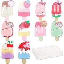 SUNNYCLUE 1 Box 30Pcs 10 Styles Ice Cream Cabochons Fruit Cabochon Sweet Dessert Food Cabochon Flatback Resin Button Slime Charms for Handcraft Accessories Decor Jewelry Making Scrapbooking Phone Case