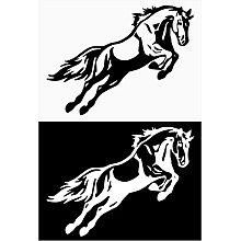 GORGECRAFT 2 Colors 4 Sheets Horse Car Stickers 3D Plastic Wall Sticker Horse Running Decal Vinyl Sticker Auto Car Truck Laptop for SUV Motorcycle Doors Scratch Cover