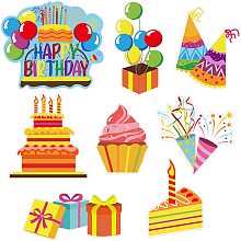 FINGERINSPIRE 8Pack Happy Birthday Yard Signs Birthday Themed Party Supplies Birthday Decorations Outdoor Yard Signs Birthday Party Props Signs Birthday Home Lawn Yard Decorations