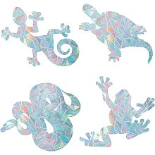 GORGECRAFT 16PCS Animal Window Decals Static Rainbow Turtle Glass Sliding Door Sticker Snake Decal Lizard Clings Non Adhesive Prismatic Vinyl Film Stickers for Windows Prevent Stop Birds Strikes