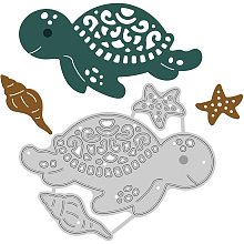 GLOBLELAND Turtles Metal Cutting Dies Animals Die Cuts for DIY Scrapbooking Easter Birthday Wedding Cards Making Album Envelope Decoration,Matte Platinum