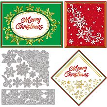 GLOBLELAND Snowflake Boreder Edge Embossing Template Snowflake Corner Carbon Steel Die Cuts for Scrapbooking Card DIY Craft Decoration