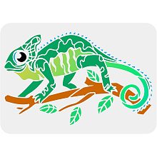 FINGERINSPIREE Chameleon Painting Stencil 8.3x11.7inch Reusable Chameleon Drawing Stencils DIY Art Chameleon Pattern Painting Template Animal Theme Stencil for Painting on Wall Wood Furniture