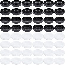 CHGCRAFT 48Pcs 2Colors Flat Round Chair Leg caps Furniture Sliders Furniture Glides for Carpet Furniture Moving Pads for Furniture Carpet Sliders Chair Leg Floor Protectors