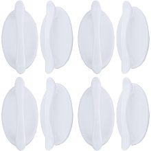 GORGECRAFT 8PCS Self Stick Instant Cabinet Drawer Handle Pulls White Peel and Stick Door Handle Helper Stick Push Pull Knobs Convenient Opening Drill Free for Kitchen Wardrobe Sliding Door