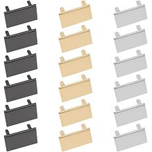 WADORN 18 Sets Metal Blank Stamping Tags, 3 Colors Rectangle Blank Name Labels DIY Handmade Logo Labels with Shim for DIY Purse Handbag Clothes Shoes Jeans Craft Making Making Hardware, 25.5x40x2mm