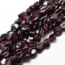 Honeyhandy Natural Garnet Nuggets Beads Strands, 5~10x6~7x3~7mm, hole: 1mm, about 14.9 inch~15.7 inch