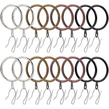 AHANDMAKER Iron Window Curtain Circle with Window Curtain Hooks, 40 Pcs Metal Decorative Drapery Curtain Ring Vintage Iron Window Curtain Circle & Mixed Color Rings Curtain Clips