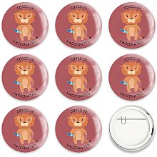 GLOBLELAND 9 Pcs Vaccine Button Pins I Got Vaccinated Covid-19 Buttons Lion Pattern for Men's/Women's Brooches or Doctors, Nurses, Hospitals, 2-1/4 Inch