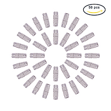 PandaHall Elite 50 Sets Brass Screw Clasps Barrel Jewelry End Tip Caps 12x4mm for Jewelry Making Platinum