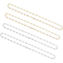 UNICRAFTALE 8pcs 2 Colors 44.5-45.5cm Stainless Steel Chain Necklaces with Lobster Claw Clasps Heart with Love Shape Linking Chains Mixed Color Chains for DIY Jewelry Making