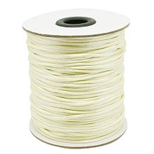 Honeyhandy Nylon Cord, Satin Rattail Cord, for Beading Jewelry Making, Chinese Knotting, Ghost White, 2mm, about 50yards/roll(150 feet/roll)