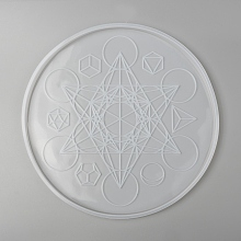 Honeyhandy DIY Round Divination Compass  Silicone Molds, Resin Casting Molds, For UV Resin, Epoxy Resin Craft Making, White, 248x11mm, Inner Diameter: 238mm