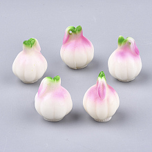 Honeyhandy Resin Pendants, Imitation Food, Garlic, Creamy White, 27x20x20mm, Hole: 1.5mm