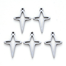 Honeyhandy 304 Stainless Steel Pendants, Laser Cut, Cross, Stainless Steel Color, 20x12x1mm, Hole: 1.2mm