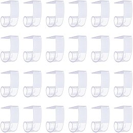 NBEADS 24 Pcs Table Cover Tablecloth Clips, Plastic Table Skirting Clips Clear Table Cover Cloth Clamps with Hook and Loop at The Back Side for Indoor Outdoor Party Picnic Wedding