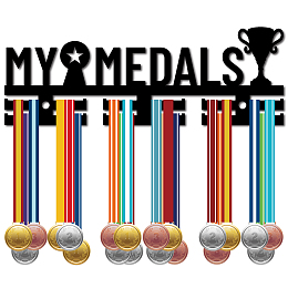 CREATCABIN Acrylic Medal Holder, Medals Display Hanger Rack, with Standoff Pins, Medal Holder Frame, Trophy Pattern, 102x290x10mm, Hole: 8mm