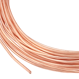 BENECREAT 3 Rolls 1mm Copper Jewelry Wire, Rose Gold Round Copper Wire for Jewelry Craft Making, 16.4 Ft/5M Per Roll