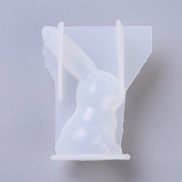 Honeyhandy Bunny Silicone Molds, Resin Casting Molds, For UV Resin, Epoxy Resin Jewelry Making, Rabbit, White, 67x50.5x82mm