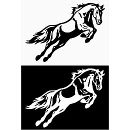 GORGECRAFT 2 Colors 4 Sheets Horse Car Stickers 3D Plastic Wall Sticker Horse Running Decal Vinyl Sticker Auto Car Truck Laptop for SUV Motorcycle Doors Scratch Cover