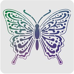 FINGERINSPIRE Butterfly Stencils Wall Decoration Template 11.8x11.8 inch Plastic Butterfly Drawing Painting Stencils Templates Square Reusable Stencils for Painting on Walls Furniture Crafts