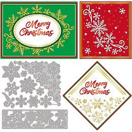 GLOBLELAND Snowflake Boreder Edge Embossing Template Snowflake Corner Carbon Steel Die Cuts for Scrapbooking Card DIY Craft Decoration