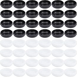 CHGCRAFT 48Pcs 2Colors Flat Round Chair Leg caps Furniture Sliders Furniture Glides for Carpet Furniture Moving Pads for Furniture Carpet Sliders Chair Leg Floor Protectors