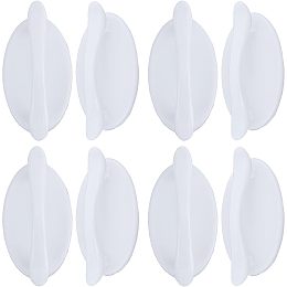 GORGECRAFT 8PCS Self Stick Instant Cabinet Drawer Handle Pulls White Peel and Stick Door Handle Helper Stick Push Pull Knobs Convenient Opening Drill Free for Kitchen Wardrobe Sliding Door