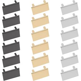 WADORN 18 Sets Metal Blank Stamping Tags, 3 Colors Rectangle Blank Name Labels DIY Handmade Logo Labels with Shim for DIY Purse Handbag Clothes Shoes Jeans Craft Making Making Hardware, 25.5x40x2mm