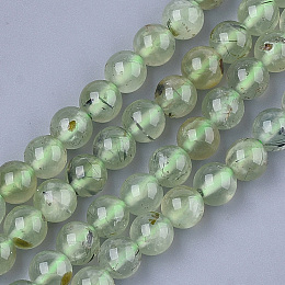 Honeyhandy Natural Prehnite Beads Strands, Round, 6mm, Hole: 0.8mm, about 62~65pcs/strand, 15.3 inch