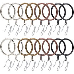 AHANDMAKER Iron Window Curtain Circle with Window Curtain Hooks, 40 Pcs Metal Decorative Drapery Curtain Ring Vintage Iron Window Curtain Circle & Mixed Color Rings Curtain Clips