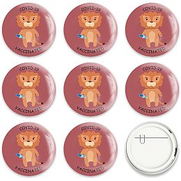 GLOBLELAND 9 Pcs Vaccine Button Pins I Got Vaccinated Covid-19 Buttons Lion Pattern for Men's/Women's Brooches or Doctors, Nurses, Hospitals, 2-1/4 Inch