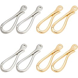 Arricraft 8 Pcs Brass Hook Clasps, Platinum/Golden Metal Jewelry Claps Connector Lanyard Clips End Clasps Snap Hook for for DIY Crafts Jewelry Making