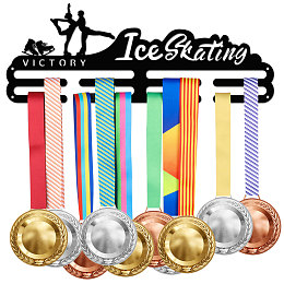 SUPERDANT Word Ice Skating Fashion Iron Medal Hanger Holder Display Wall Rack, with Screws, Dancer Pattern, 150x400mm