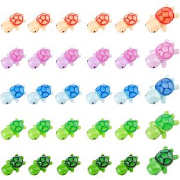 SUPERFINDINGS 10 Style Resin Turtle Figure Miniature Figurines Opaque Resin Cabochons Multicolor Sea Turtle Figure for DIY Home Garden Birthday Party Favor